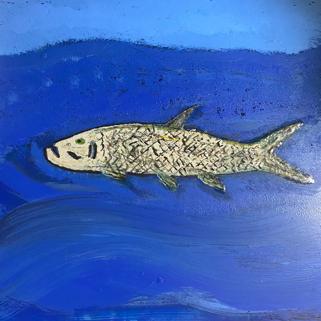 Tarpon Fish, 12" × 12" painting