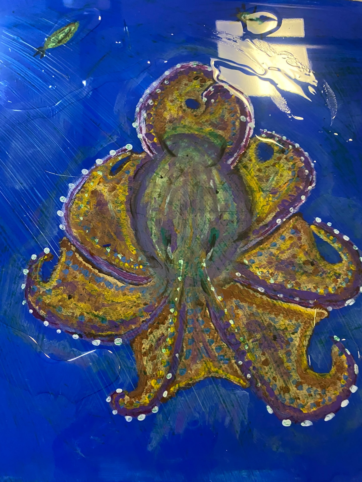 Multi-Color Octopus, 12" × 12" painting