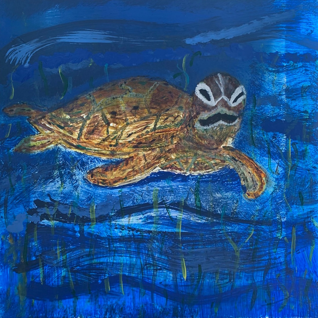 Turtle, 12" × 12" painting
